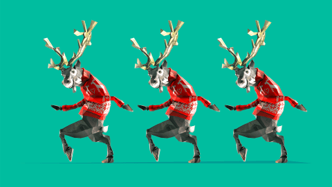 Animacje postaci reniferów z produkcji Tymbark